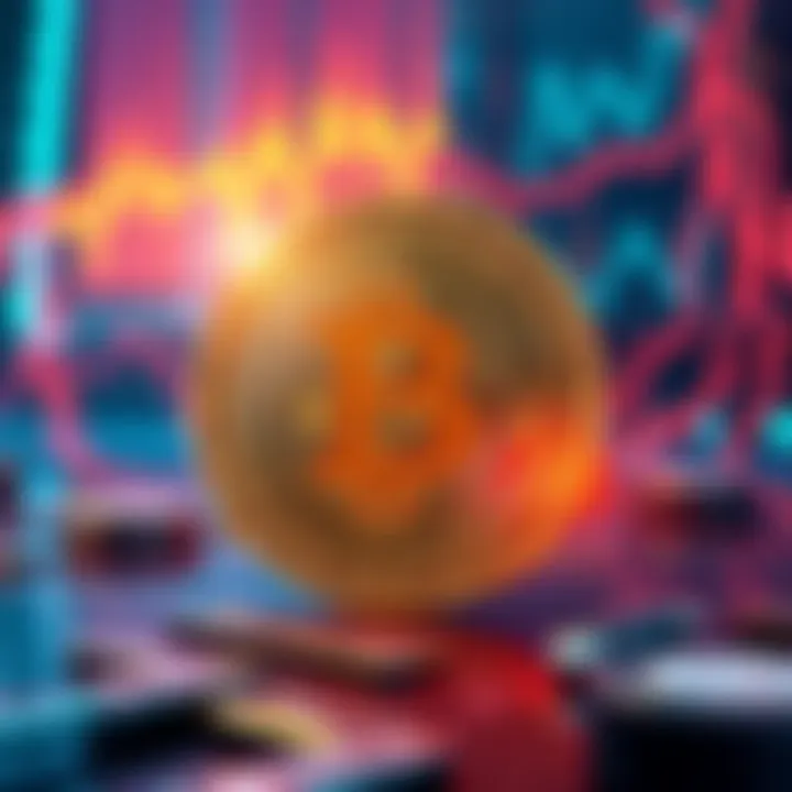 Bitcoin and Quantum Threats An illustration showing Bitcoin symbol with a quantum computer in the background, representing the challenge of quantum threats to cryptocurrency security.