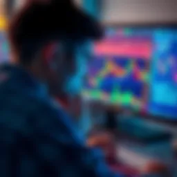 A person looking thoughtfully at a computer screen showing Bitcoin charts, symbolizing learning from losses and gaining clarity.