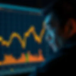 A person looking at a declining Bitcoin chart with a worried expression, reflecting on past choices in the cryptocurrency market.