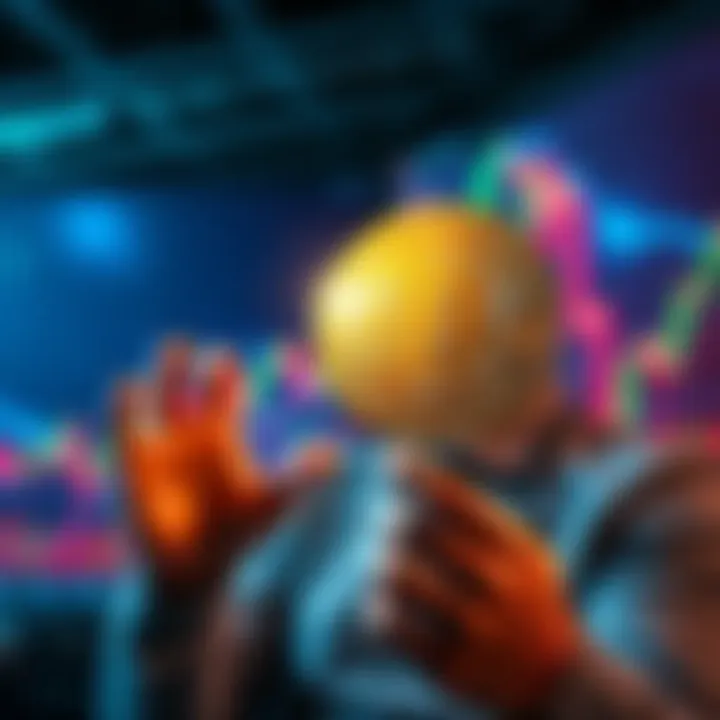 A person considering retirement while holding a Bitcoin symbol, with financial graphs in the background.