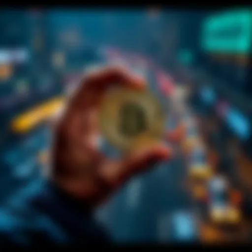 A person holding a small Bitcoin coin in their hand, symbolizing financial security and affordability for everyone.