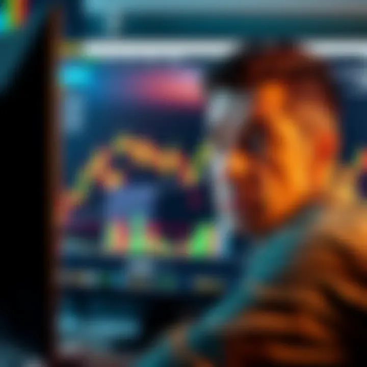 A person looking at a Bitcoin chart on a computer screen, with a puzzled expression, symbolizing confusion about cryptocurrency investments.