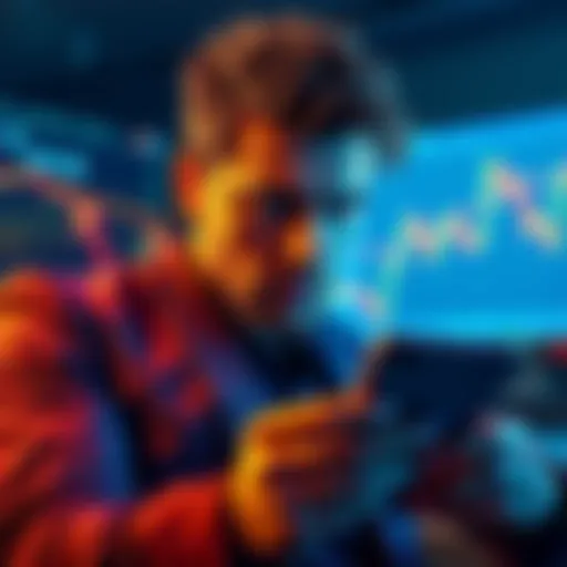 Bitcoin Skepticism A person looking concerned while analyzing Bitcoin charts and news articles about its decline.