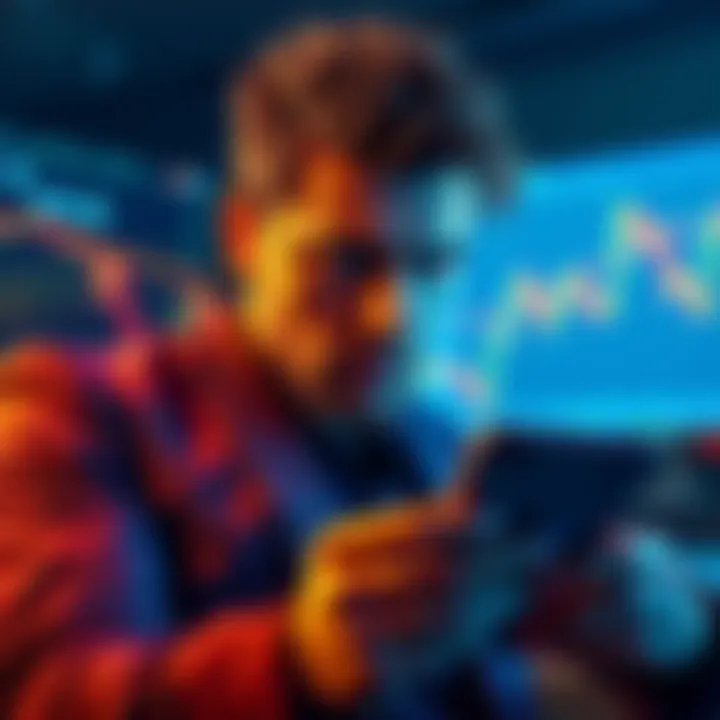 Bitcoin Skepticism A person looking concerned while analyzing Bitcoin charts and news articles about its decline.