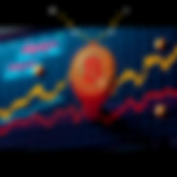 Bitcoin and Solana Market Trends A chart depicting the rise of Bitcoin and Solana prices with indicators of market sentiment and future predictions.
