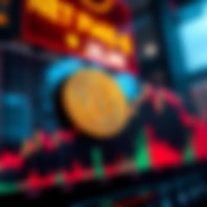 A graphic showing Bitcoin's price chart alongside a stock market graph, illustrating their movement together