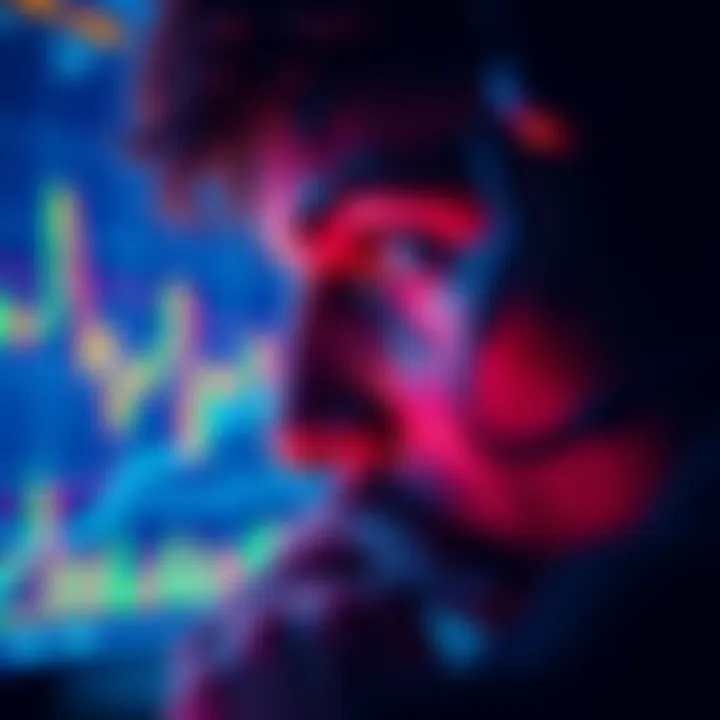 Bitcoin Strategy Focus A person looking intently at a Bitcoin chart while ignoring altcoin trends, representing focus on a BTC-only investment strategy.