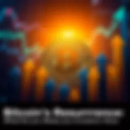 A Bitcoin symbol surrounded by upward trending arrows, signaling market growth and investor interest.