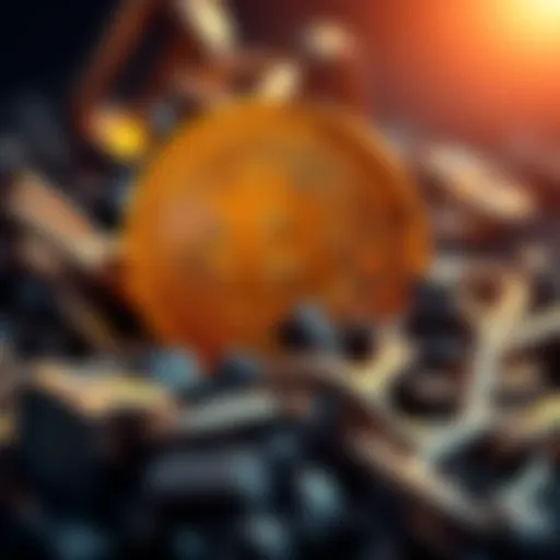 A Bitcoin symbol surrounded by broken chains, representing freedom and uncertainty in its value