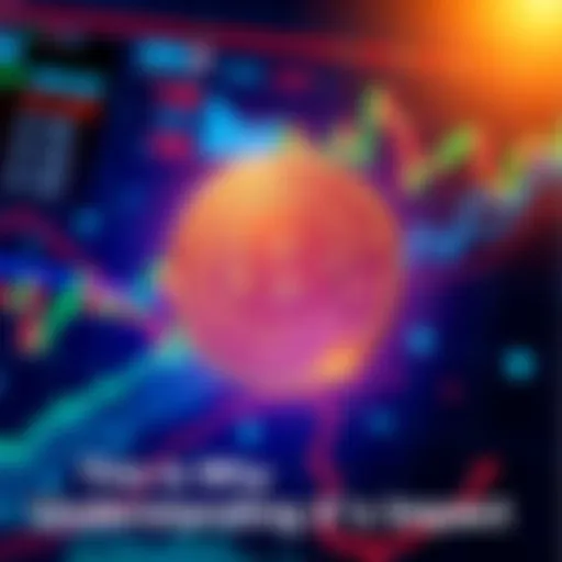 A Bitcoin symbol glowing amid a digital backdrop filled with financial graphs and data