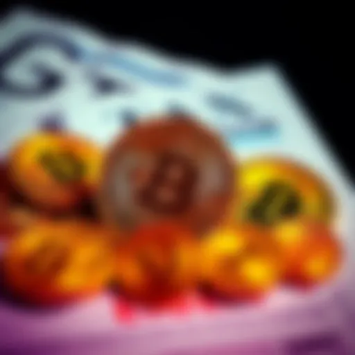 A visual representation of Bitcoin coins with tax documents, highlighting concerns over new CGT laws during a bear market.