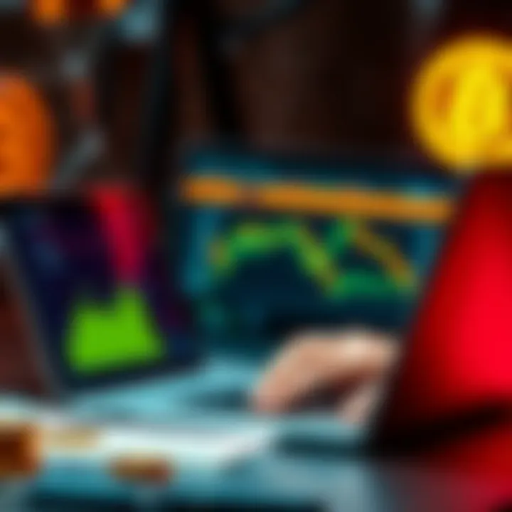 A person analyzing Bitcoin transactions while calculating tax implications on a laptop