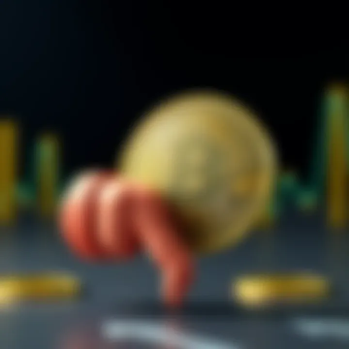 A Bitcoin coin prominently displayed with a thumbs down gesture beside it, symbolizing a negative view on selling Bitcoin.