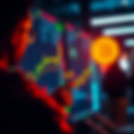 A person analyzing Bitcoin prices on a digital exchange platform, focusing on minimizing trading costs.