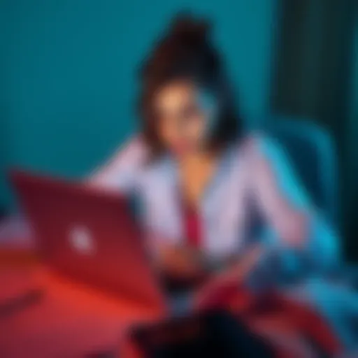 A woman looks frustrated while using her laptop to send Bitcoin, surrounded by papers and notes about documentation requirements