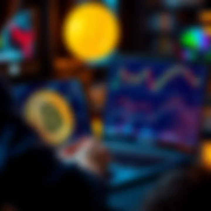 A person looking at Bitcoin charts on a laptop, symbolizing the shift in perception of Bitcoin from digital currency to an investment opportunity.