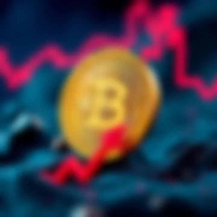 Bitcoin symbol with an upward arrow, representing price increase after Trump endorses cryptocurrency