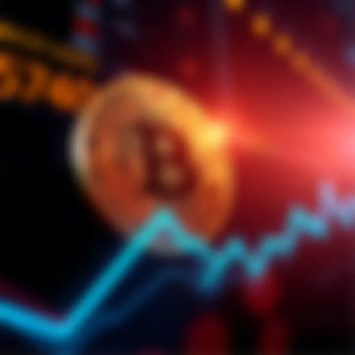 A graphic showing Bitcoin's value dropping to $740 with a downward trend arrow