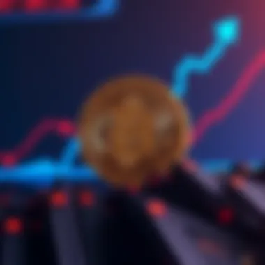 A digital representation of Bitcoin with an upward trend graph in the background, symbolizing its potential and growth in value.