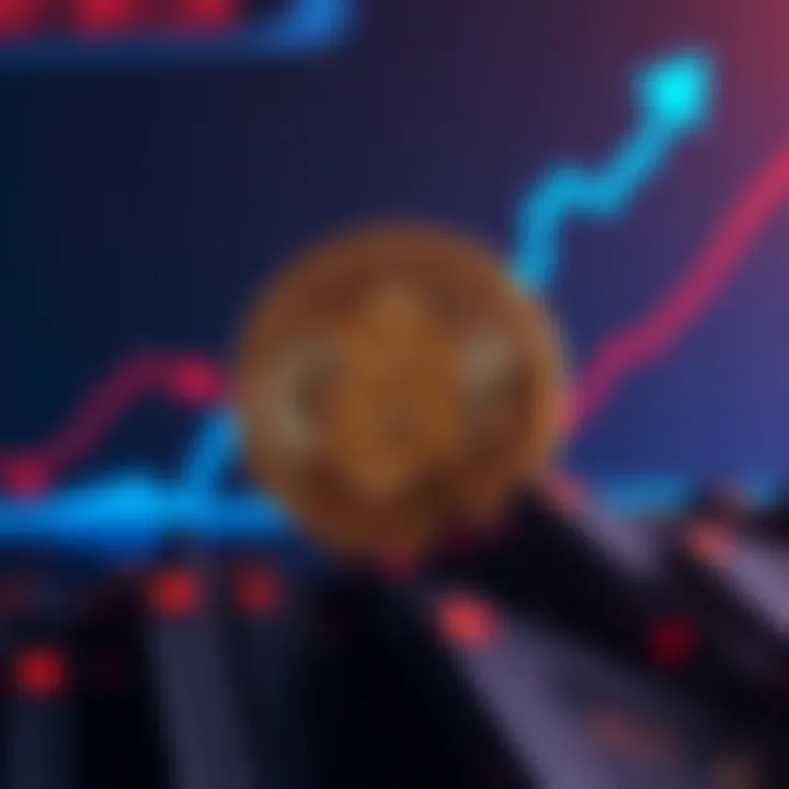 A digital representation of Bitcoin with an upward trend graph in the background, symbolizing its potential and growth in value.