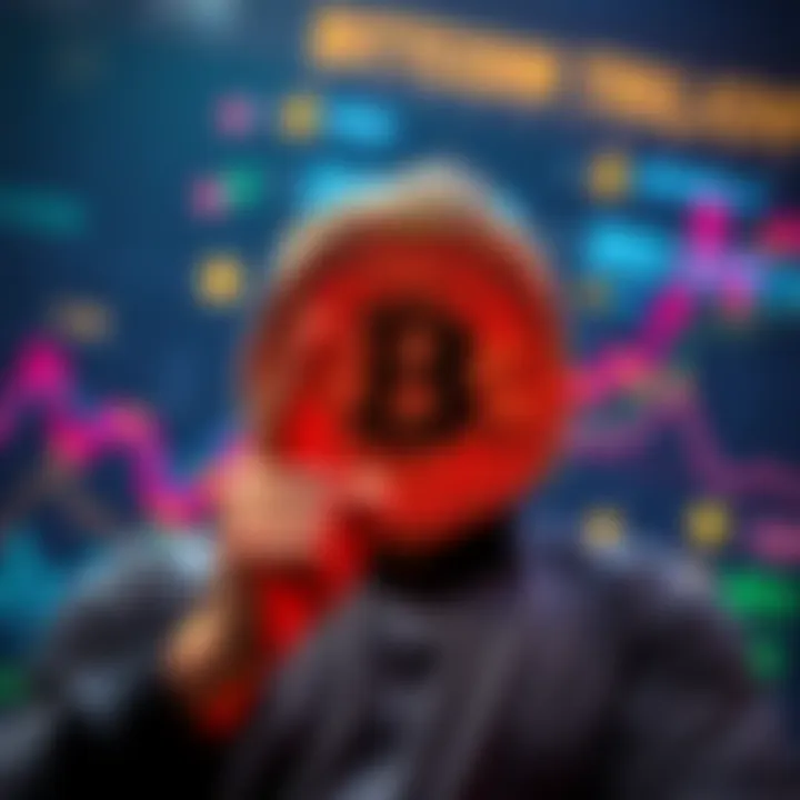 Bitcoin Value Prediction Michael Saylor predicting Bitcoin's potential to reach a worth of $100 trillion, set against a backdrop of digital currency symbols and graphs.