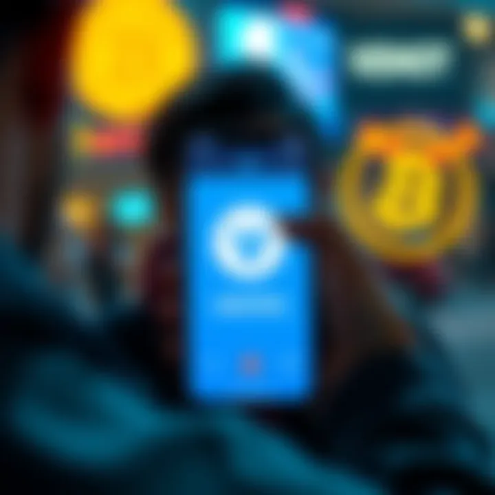 A person looking at a smartphone displaying the Venmo app with Bitcoin logo and warning signs