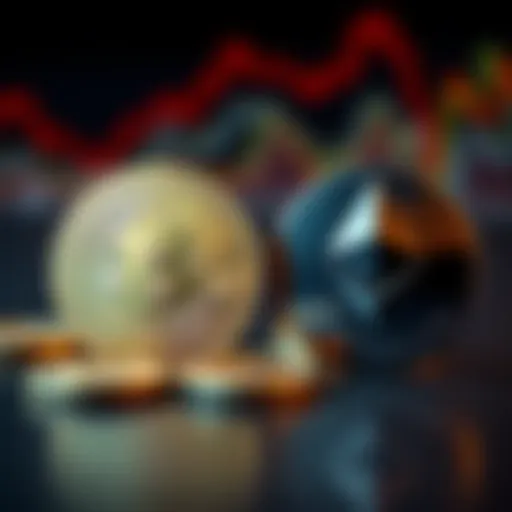 Visual comparison of Bitcoin and Ethereum symbols with descriptions of their uses