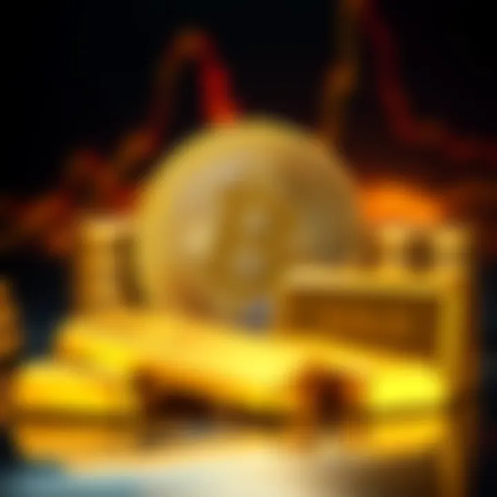A graphic showing Bitcoin symbol and gold bars, illustrating the shift in investment preference among Americans in 2025.