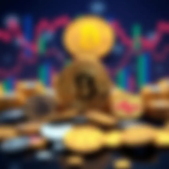 A visual comparison of Bitcoin's recent decline and the performance of various meme coins, showcasing a downward trend for Bitcoin alongside a more stable or rising trend for meme coins.