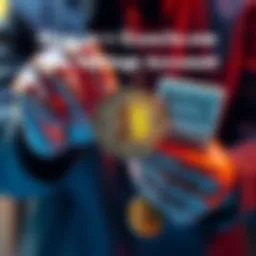 A person holding a Bitcoin symbol while another holds a traditional savings account book, showing contrast between the two financial options.