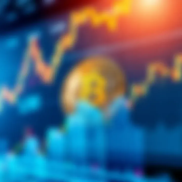 A visual comparison of a Bitcoin logo and stock market charts, illustrating investment options