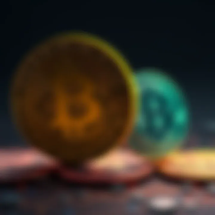A visual comparison of the Bitcoin symbol and the US dollar sign, representing contrasting opinions on currency stability.