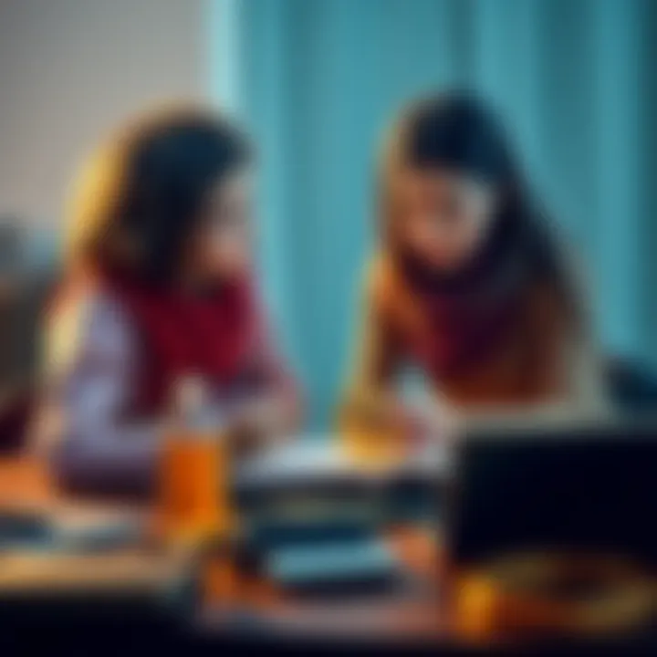 A woman teaching her daughters how to secure Bitcoin in a digital wallet, surrounded by hardware storage devices like USBs and ledgers.