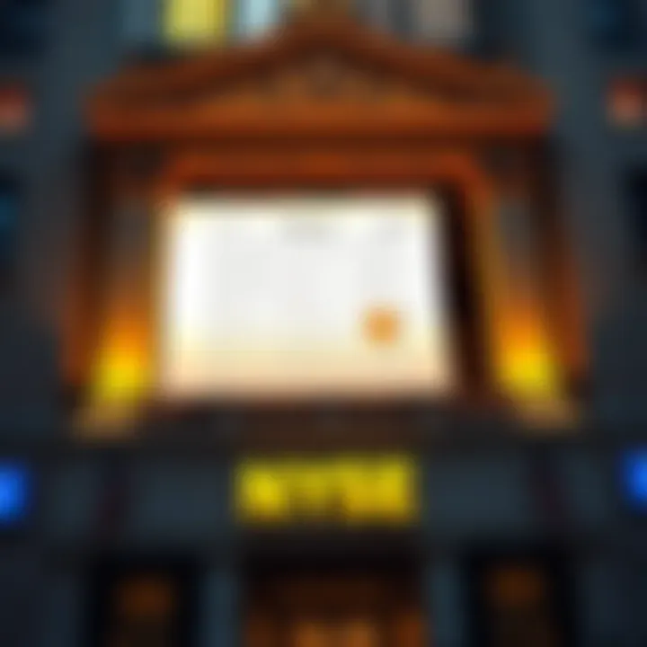 Bitcoin's whitepaper prominently displayed on the New York Stock Exchange wall, symbolizing crypto's rise in mainstream finance.