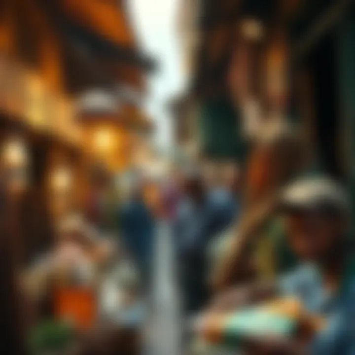 A local market in Zanzibar with people discussing Bitcoin and economic growth, highlighting financial empowerment.