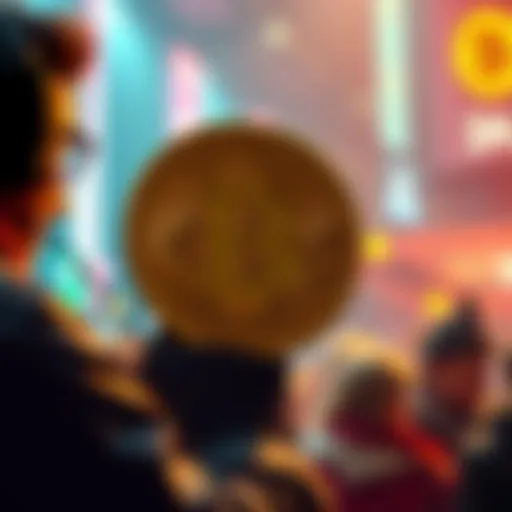 A lively online forum where people engage in humorous and playful posts about Bitcoin, aiming for a 200K milestone, featuring vibrant graphics and memes.