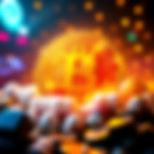 A visual representation of the Bitcoinsaurus logo with cryptocurrency symbols, indicating an upcoming launch event for Upril