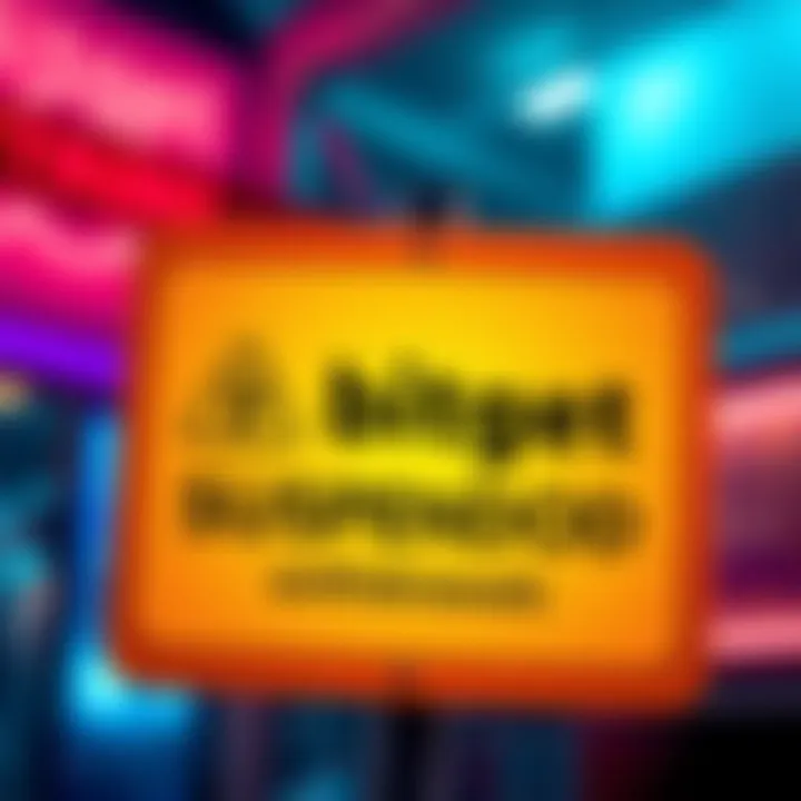 Graphic showing a warning sign with the Bitget logo and text indicating suspension of withdrawals for Kaspa.