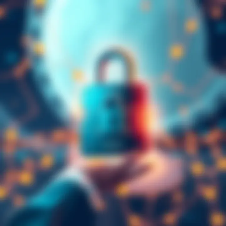 An illustration showing a secure digital wallet with a lock symbol, representing BitGo's focus on cryptocurrency security.