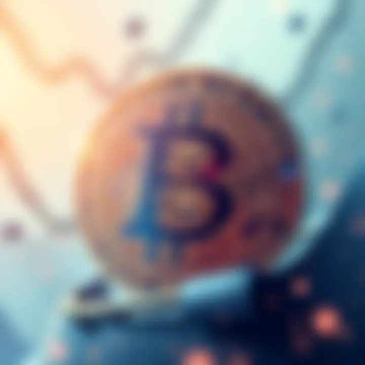 Illustration showing a large Bitcoin symbol with a glitch effect representing the mistake made by Bithumb exchange in distributing BTC.