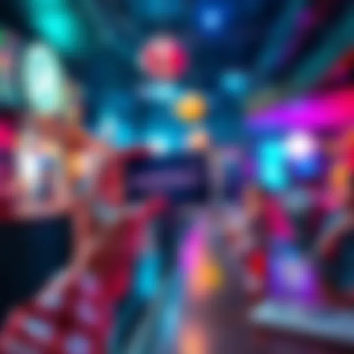 A person holding a BitMart Card while enjoying a vibrant nightlife scene with friends at a bar