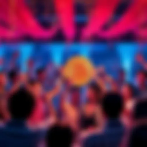 A vibrant gathering of Bitmart community members celebrating their 8th anniversary with smiles, festivities, and joyful interactions.