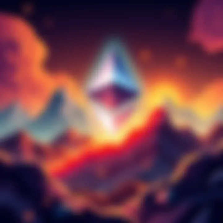 An illustration showing a graph with a sharp decline, representing BitMine's $6 billion loss, and Ethereum logo in the background to signify its connection to Tom Lee's predictions.