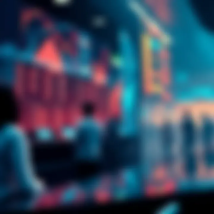 Visual representation of Bitshares BTS's Forced Settlement Option showing users engaging in trading and liquidity management, highlighting a smooth transaction process.