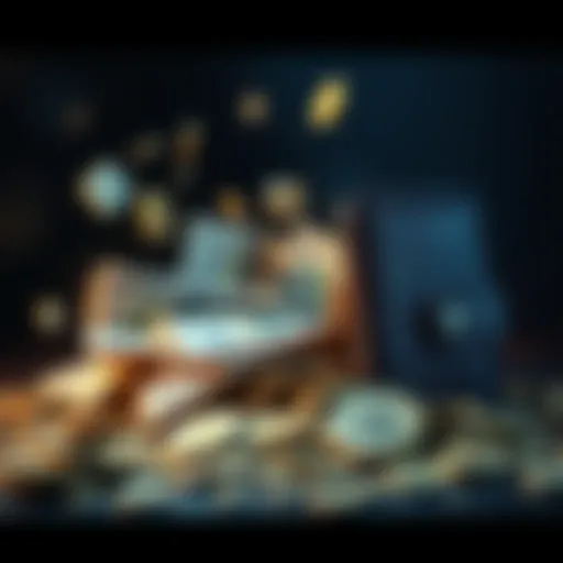 A graphic of a broken wallet with cash and coins spilling out, symbolizing lost funds after account termination