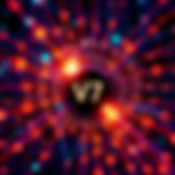Visual representation of Black Hole Protocol's V7 focusing on AI privacy, featuring a digital network with secure connections