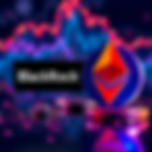 BlackRock's logo beside the Ethereum symbol, representing its dominance in ETF inflows