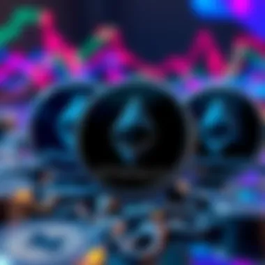 BlackRock Ethereum Staking Proposal A graphic showing Ethereum symbols with a BlackRock logo, indicating a potential surge in investment and prices.