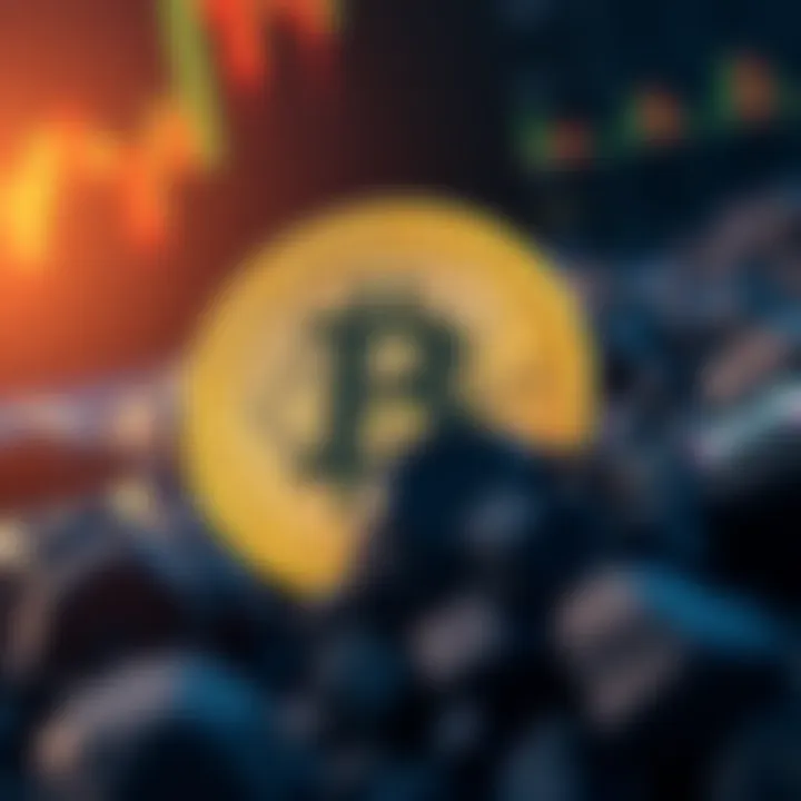 BlackRock's logo and a Bitcoin symbol, representing the recent sale of $444.5 million in Bitcoin.