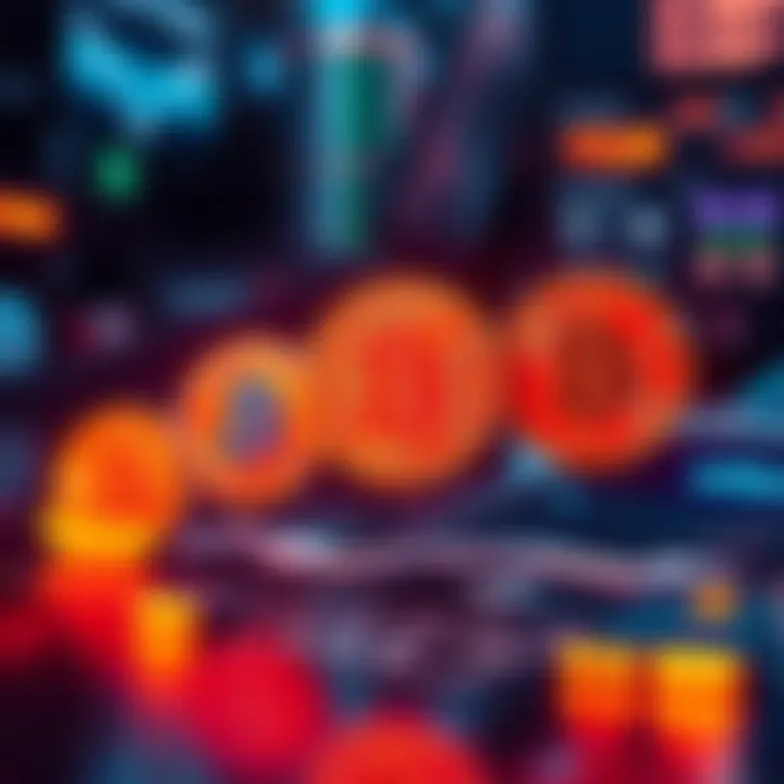 A graphic showing Bitcoin symbols with a downward arrow, representing BlackRock's minor sell-off of Bitcoin holdings.